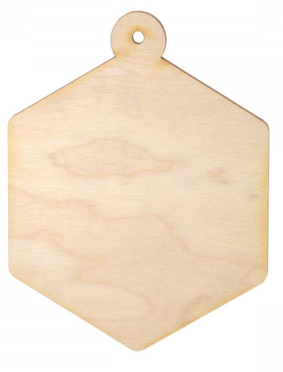 Wooden Hexagon pendant – Simply Crafting – 9 cm