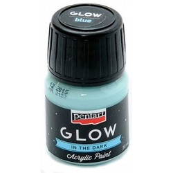 Glow in the dark acrylic paint 30ml, Blue - Decofrog - Art Materials