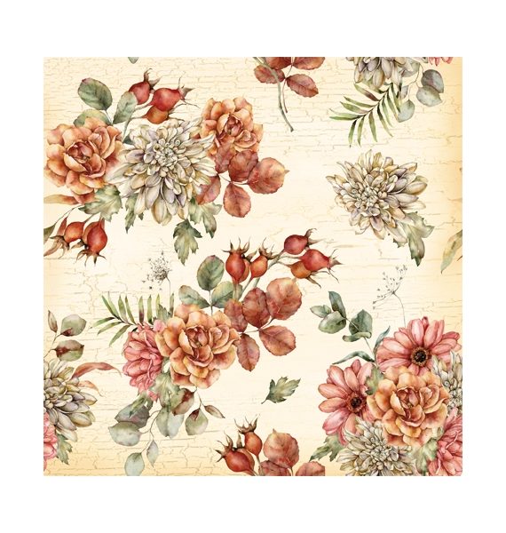 Watercolor,Autumn,Seamless,Pattern,Of,Aster,,Dahlia,,Rose,,Leaves,And