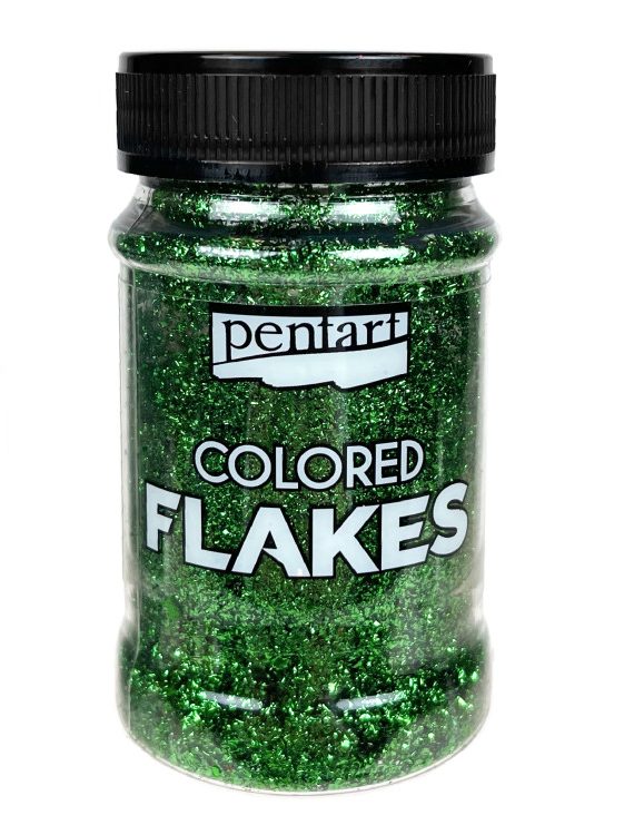 decor-foil-colored-flakes-pentart-green-100-ml
